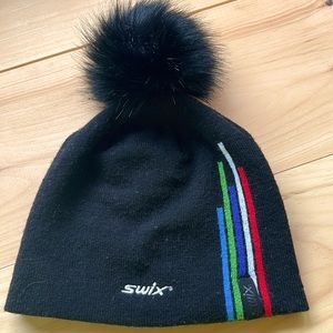 Swix XC Ski Hat with Faux Fur Pom